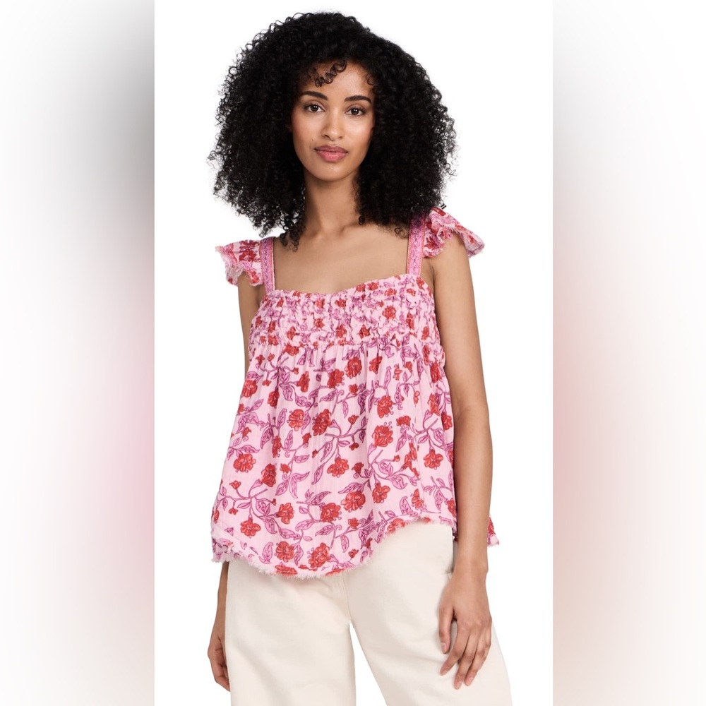 Free People Nala Printed Babydoll Top